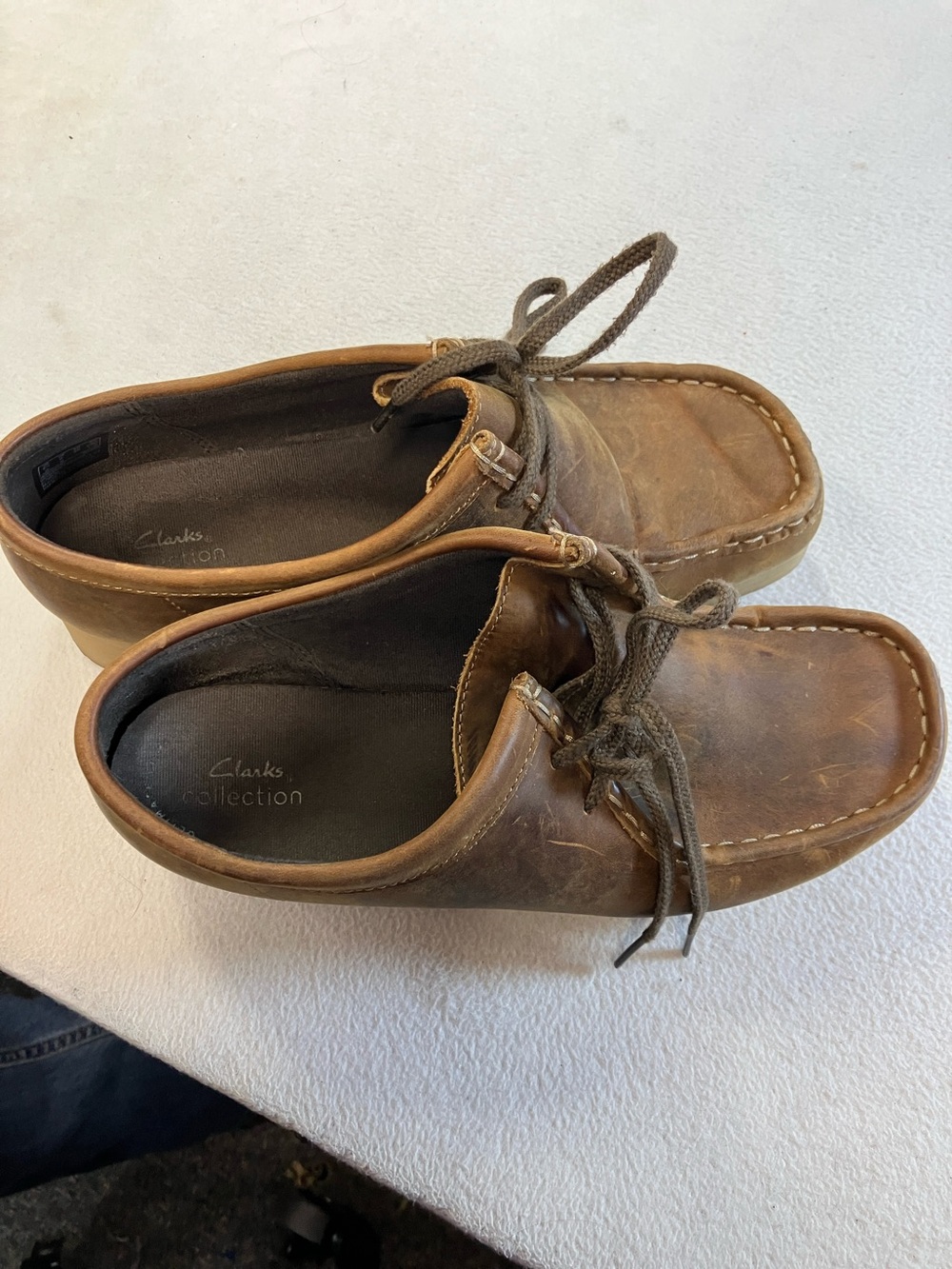 Clarks Men’s Tan Leather Moc Toe Boat Shoes